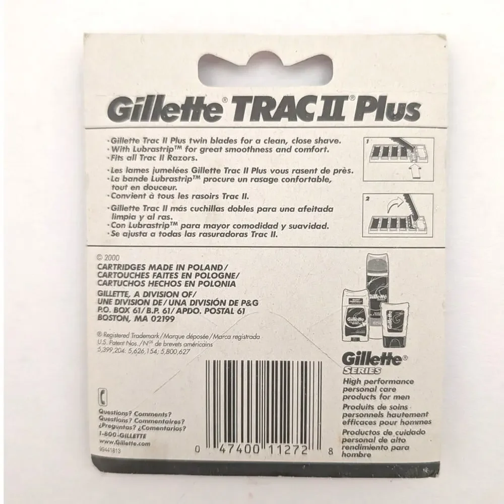 Gillette Trac II Plus Razor Blades Vintage 10 Ct New Sealed